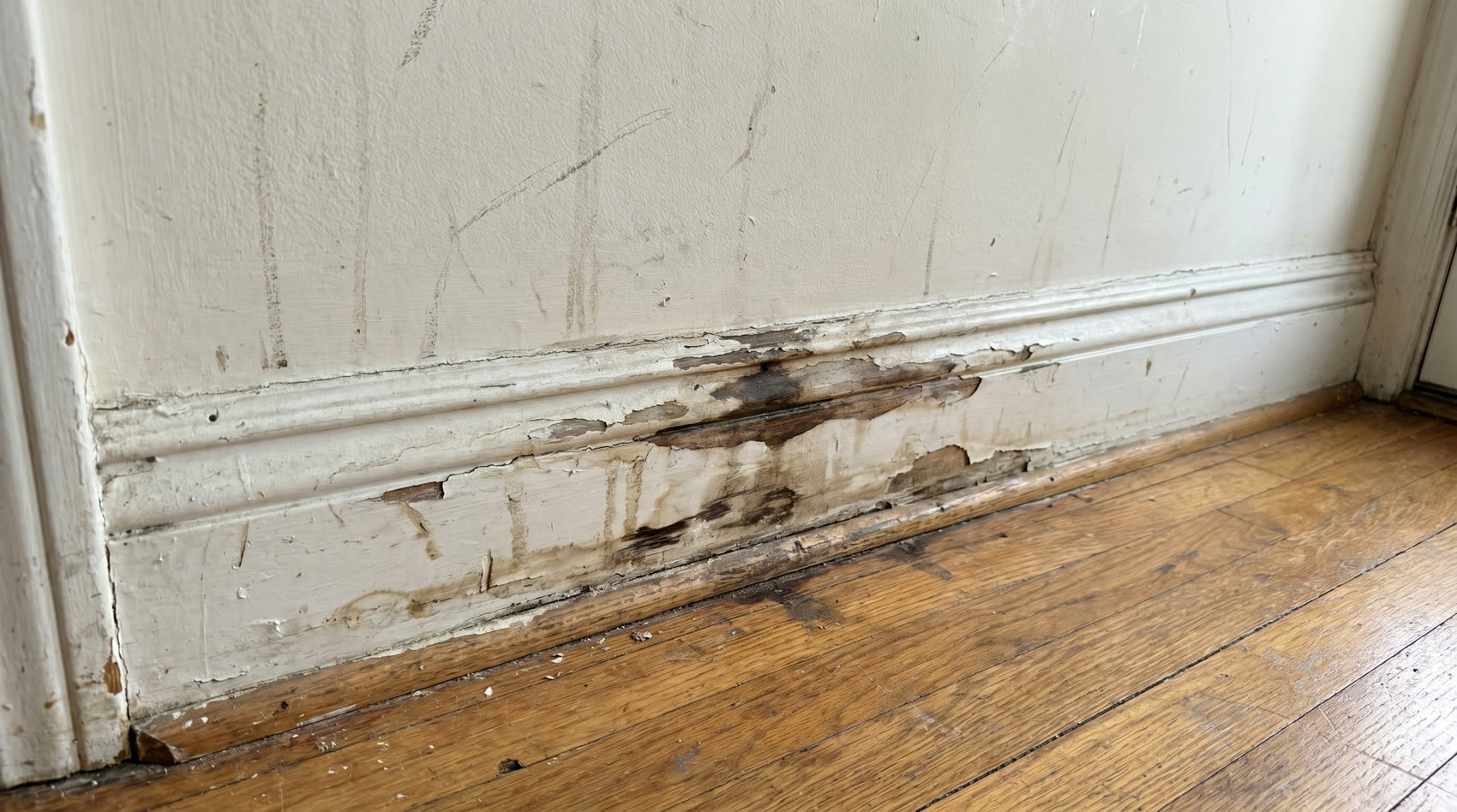 Damaged baseboard
