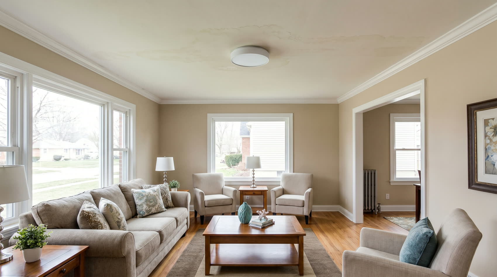 Stained dingy ceiling