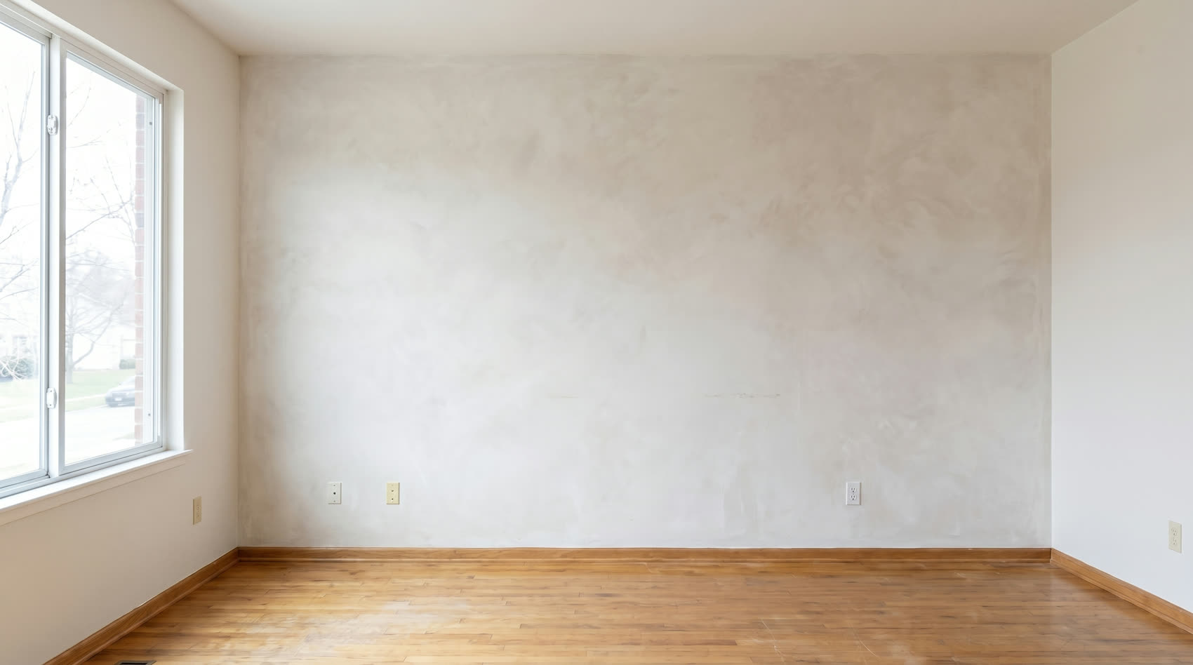 Living room in warm white limewash