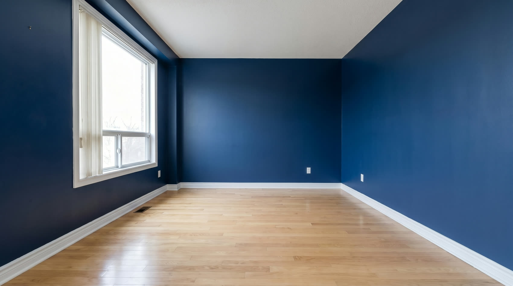 Room painted navy blue